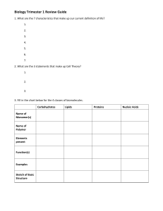 Biology Trimester 1 Review Guide