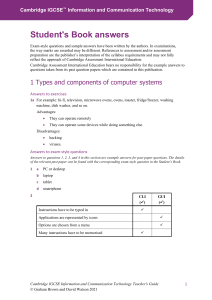 IGCSE ICT Student's Book Answers