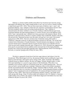 Diabetes and Dementia: A Scientific Essay