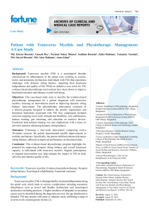 Transverse Myelitis Physiotherapy Case Study