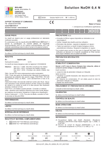 Fiche technique Solution NaOH 0,4 N