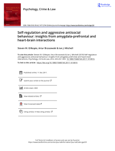 Self-Regulation & Aggression: Amygdala-Prefrontal Insights