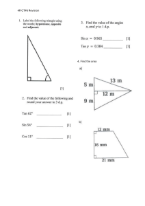 Trigonometry & Area Worksheet