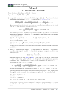 Lista de Exercícios Cálculo 1 - Universidade de Brasília