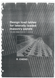 Masonry Panel Design Load Tables BS 5628