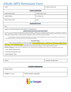 Visual Arts Permission Form for Student Artwork Display