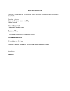 Role of Trial Court & Law Classifications