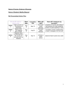 Science of Success Action Plan