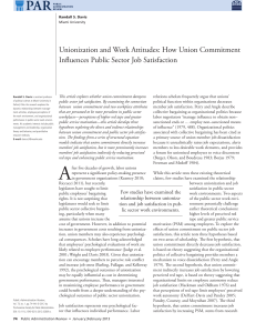 Unionization & Job Satisfaction in Public Sector