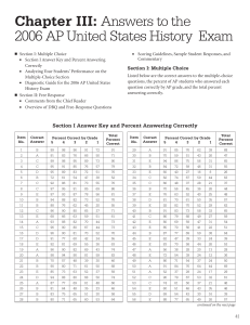 2006 AP US History Exam Answer Key & Diagnostic Guide