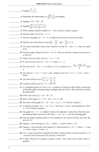 Grade 9 Math Exam: Algebra, Geometry, Probability