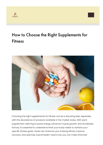 Choosing Fitness Supplements: A Guide