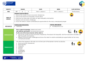 Grade 7 EMS Lesson Plan: Socio-Economic Imbalances