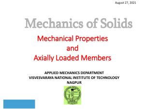 Mechanics of Solids: Mechanical Properties & Axially Loaded Members