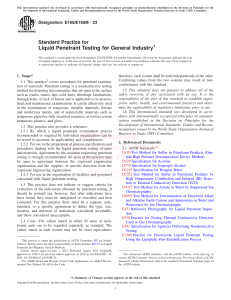 Liquid Penetrant Testing Standard Practice E165/E165M