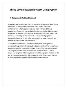 Three-Level Password System Using Python Project Report