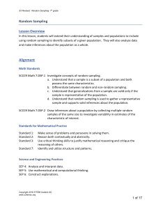 Random Sampling Lesson Plan for 7th Grade Math