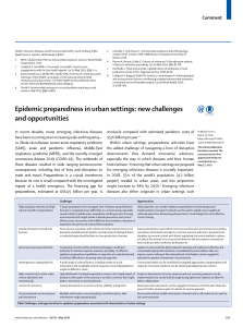 Epidemic Preparedness in Urban Settings: Challenges & Opportunities