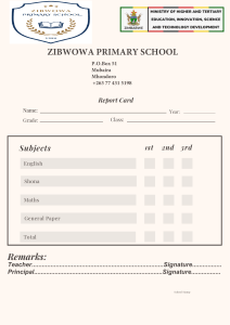 ZIBWOWA Primary School Report Card