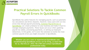 QuickBooks Payroll Error Solutions: A Practical Guide