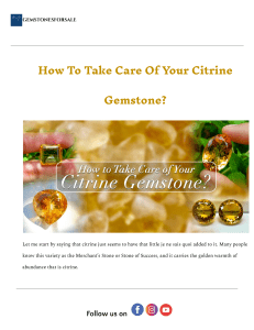 Citrine Gemstone Care Guide