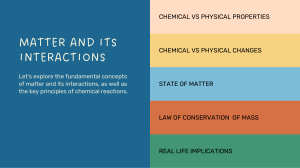 Matter & Interactions: Chemical & Physical Properties