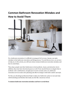 Bathroom Renovation Mistakes & How to Avoid Them