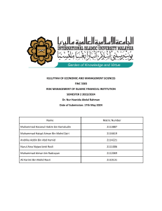 Risk Management of Islamic Financial Institutions