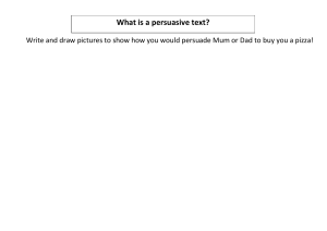 Persuasive Writing Worksheet: Pizza Persuasion