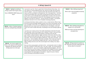 Birling's Speech Analysis Worksheet