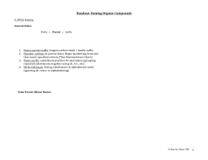 Naming Organic Compounds: IUPAC Rules & Nomenclature
