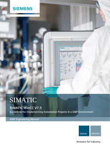 SIMATIC WinCC V7.5 GMP Engineering Manual