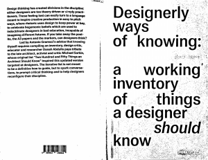 Designerly Ways of Knowing: A Working Inventory