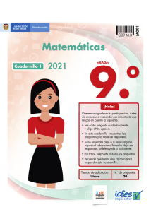 Cuadernillo de Matemáticas 9° Grado