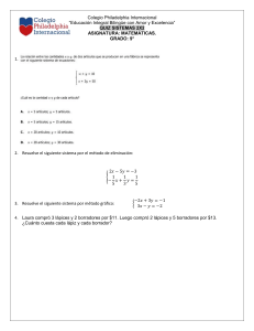 Prueba de Sistemas 2x2 para 9° Grado