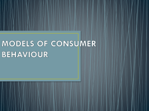 Models of Consumer Behavior Presentation