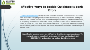 QuickBooks Bank Errors: Effective Solutions Guide