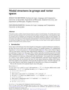 Modal Logic for Groups and Vector Spaces