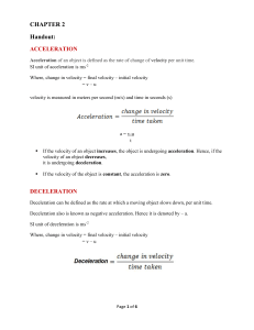 Acceleration and Deceleration Handout