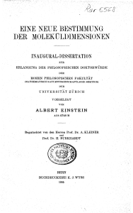 Moleküldimensionen: Einsteins Dissertation