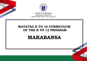 Makabansa K to 10 Curriculum: Philippines Education Program