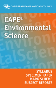 CAPE Environmental Science Syllabus & Resources