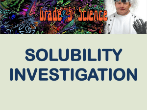 Solubility Investigation: Scientific Method Presentation