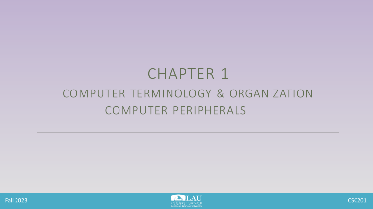 Computer Terminology & Peripherals Presentation