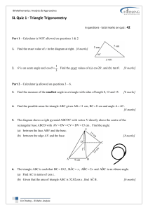 IB Math SL Quiz: Triangle Trigonometry