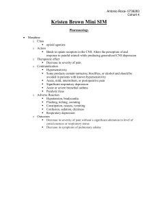 Pharmacology Mini SIM: Morphine & Ondansetron