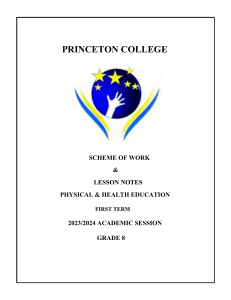 Grade 8 Physical & Health Education Scheme of Work