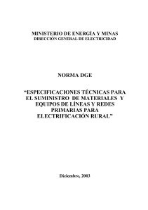 Especificaciones Técnicas Electrificación Rural