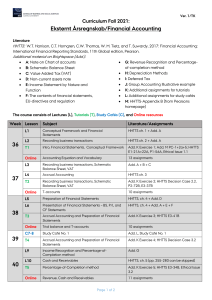 Financial Accounting Course Syllabus Fall 2021