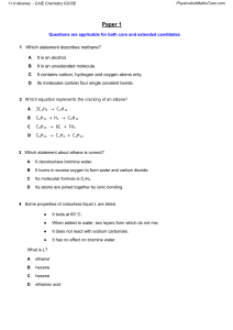 Alkanes IGCSE Chemistry Exam Paper